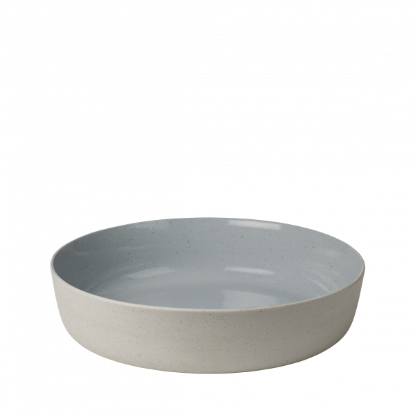 Stylish ceramic bowl with a light gray finish and smooth interior design.