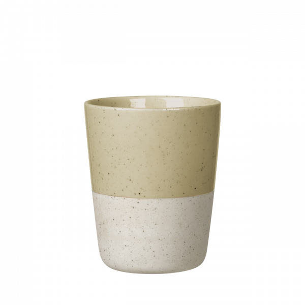 Keramiktasse mit einem gesprenkelten grünen und weißen Design, perfekt für die Wohnungseinrichtung.