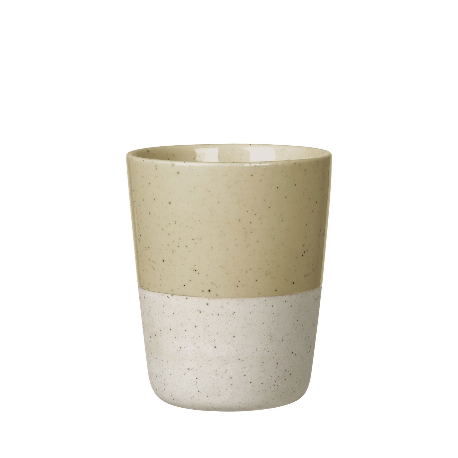 Keramiktasse mit einem gesprenkelten grünen und weißen Design, perfekt für die Wohnungseinrichtung.