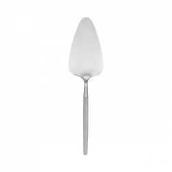 Stainless steel cake server with a sleek, modern design and ergonomic handle.