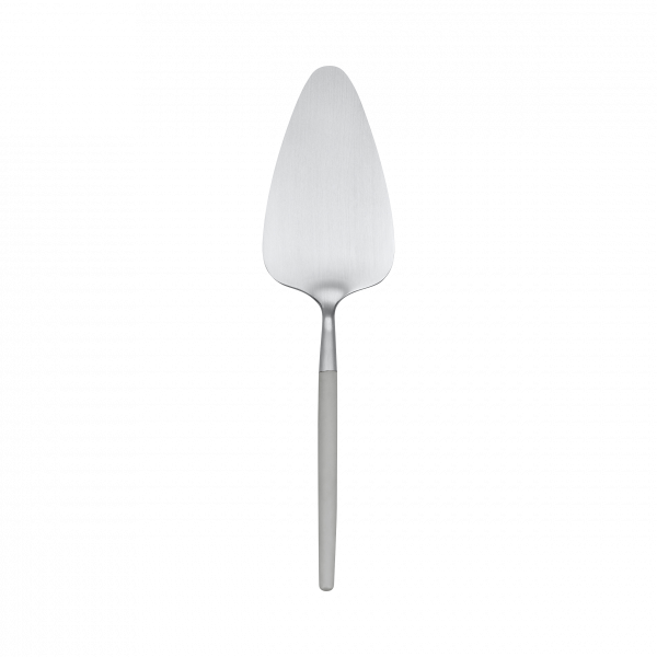 Stainless steel cake server with a sleek, modern design and ergonomic handle.