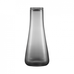 Clear glass vase with an elegant, modern design and a smooth finish.