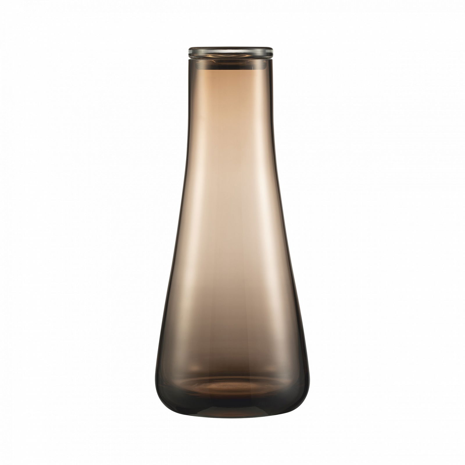 Elegant glass vase with a gradient brown tint, perfect for home décor and floral arrangements.