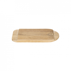 Wooden tray with a modern, minimalist wavy design for stylish home decor.