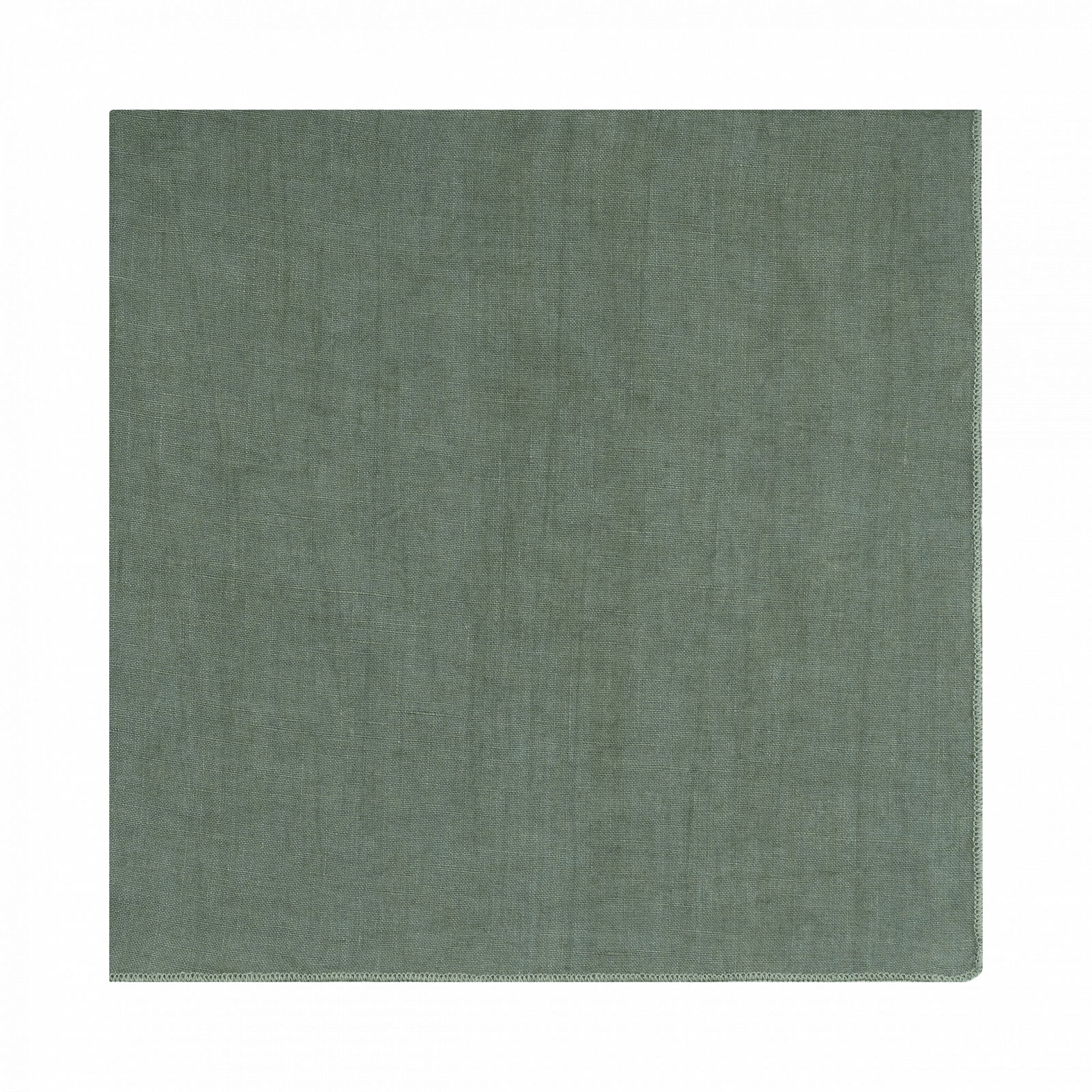 Soft green linen fabric with a subtle texture, perfect for home decor projects.