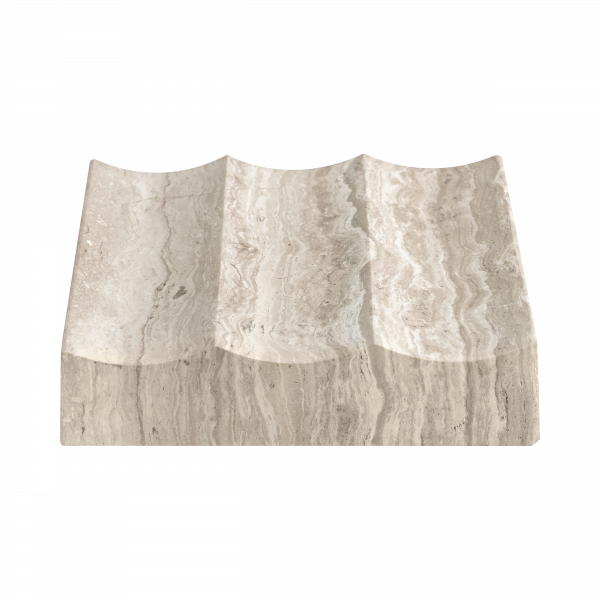 White marble wave sculpture featuring smooth curves and elegant textures.