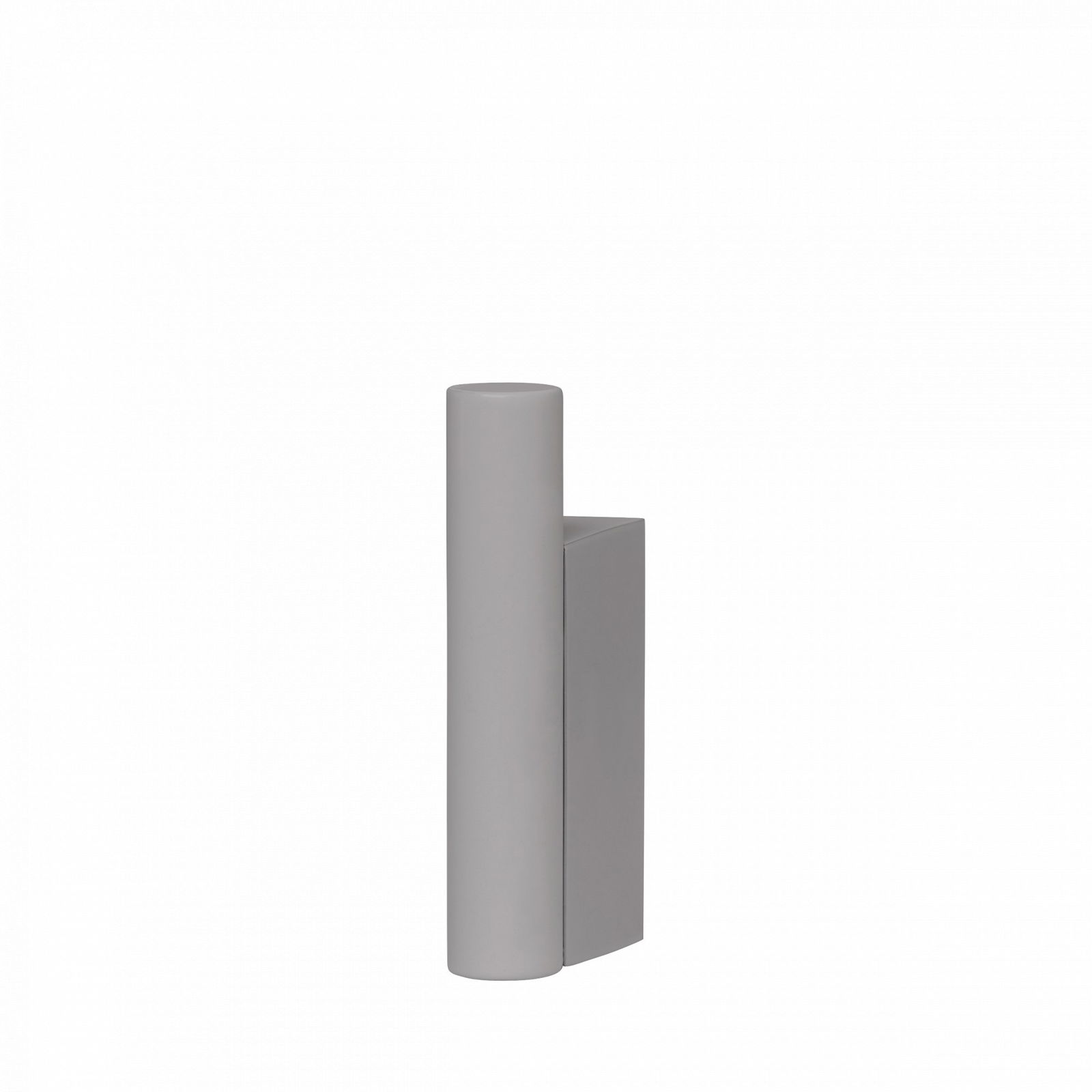 Modern abstract sculpture in gray, showcasing unique geometric shapes and minimalistic design.