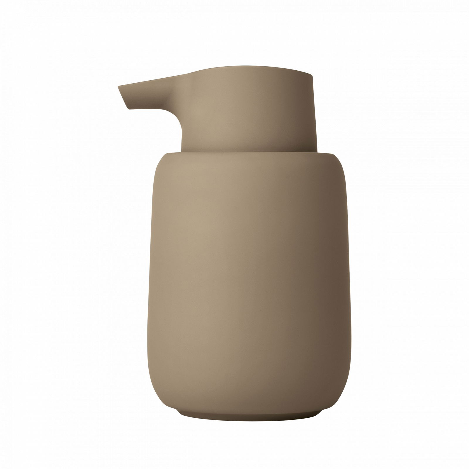 Minimalistischer beigefarbener Keramikeiniger mit modernem Design.