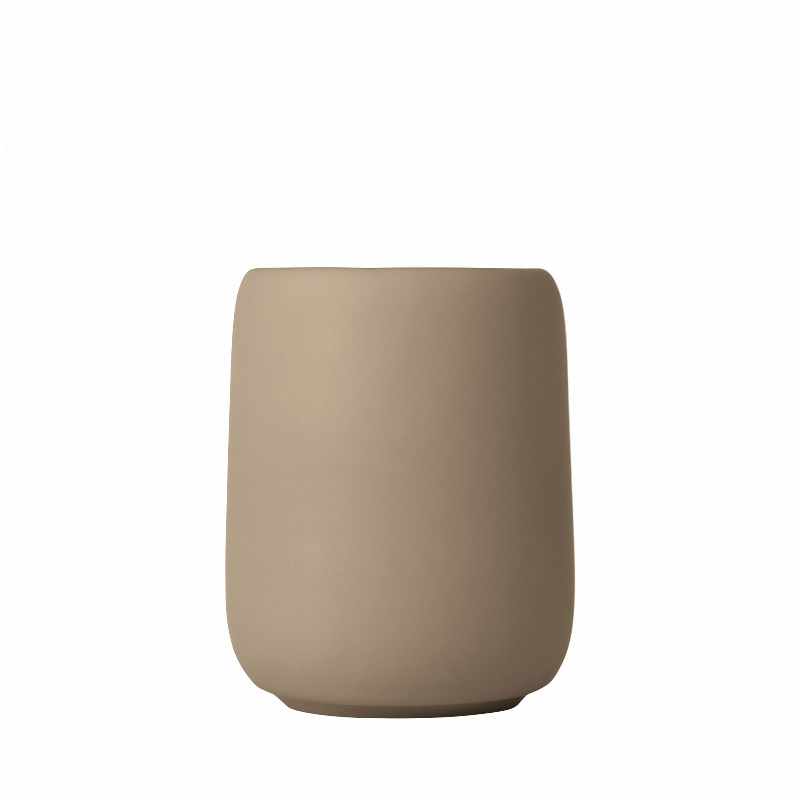 Minimalist beige ceramic pot for home decor and plant display.