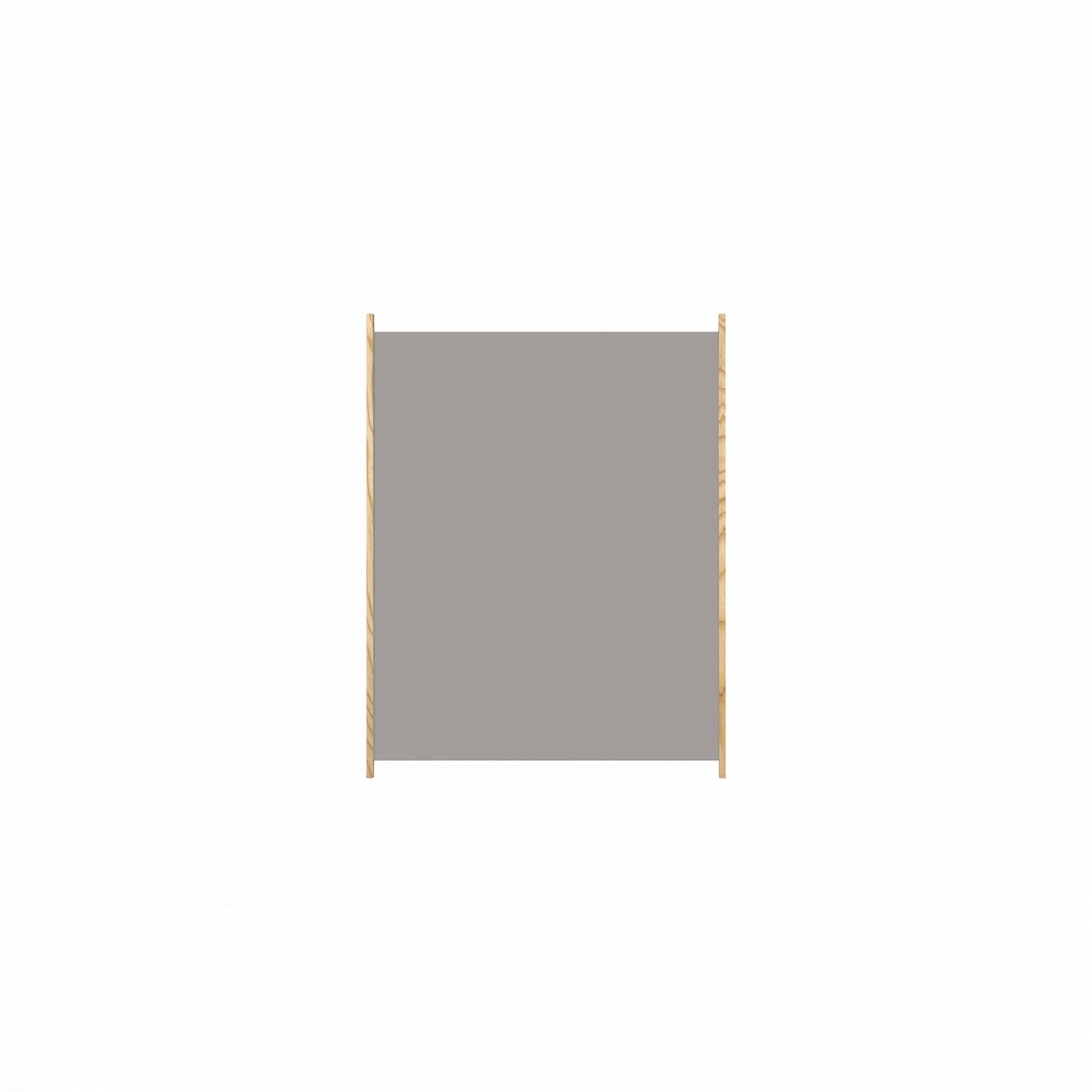 Blank gray canvas hanging between two wooden poles.