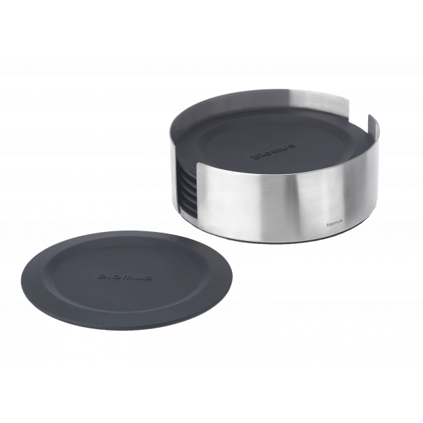 Stylish stainless steel and black tray set for stylish home organization and decor.