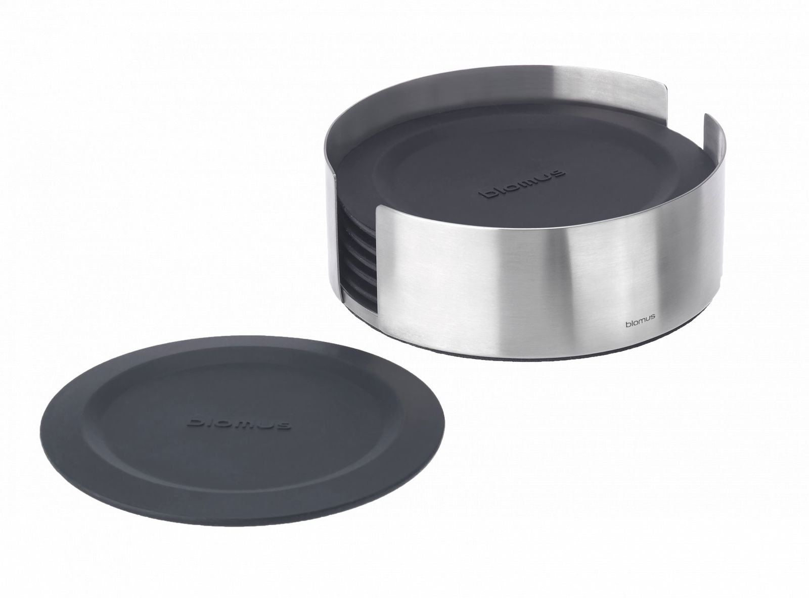 Stylish stainless steel and black tray set for stylish home organization and decor.