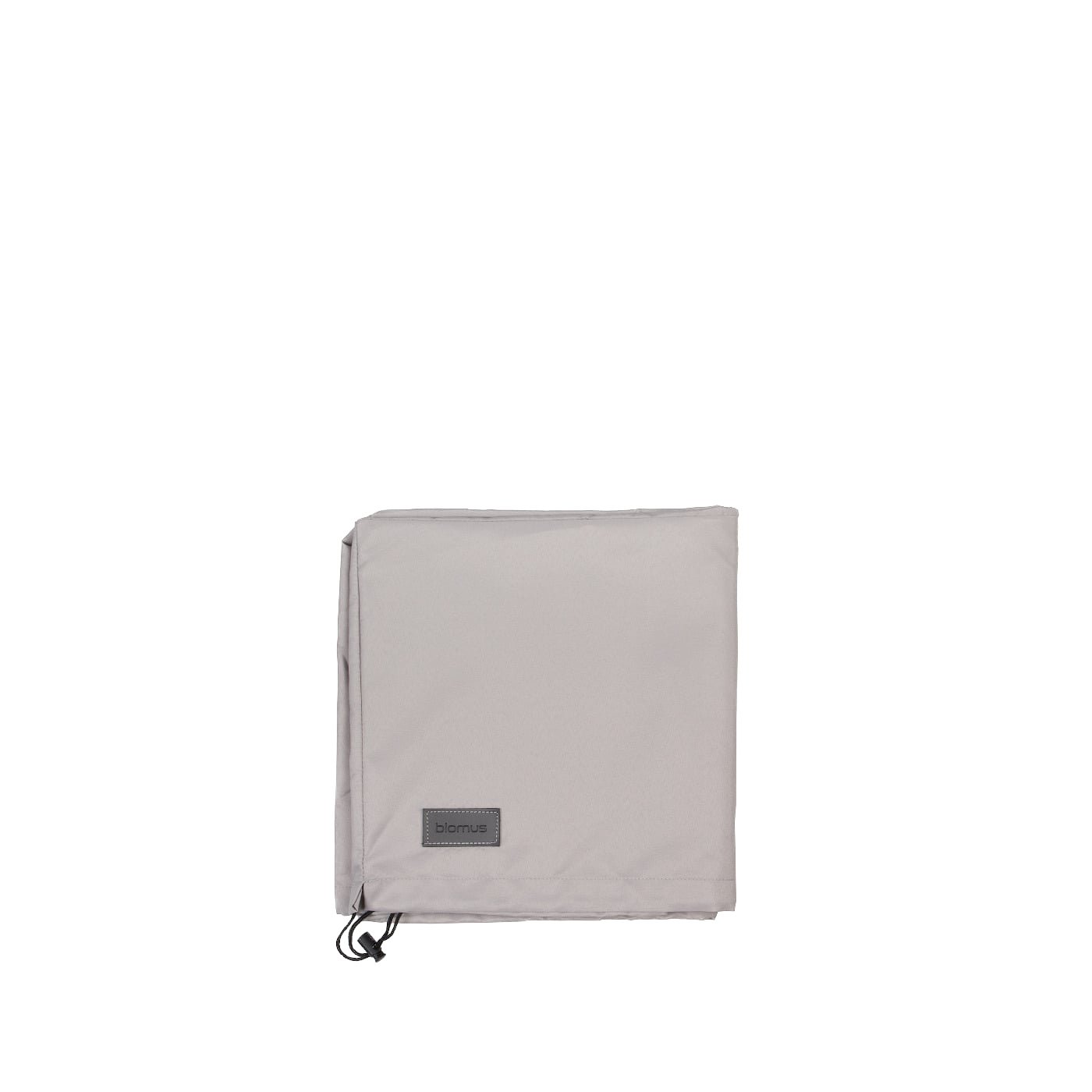 Leichtes graues wasserdichtes Tarp mit verstellbarem Kordelzug und Logoetikett.