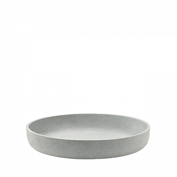 Minimalistische graue Beton-Schüssel mit glatter Oberfläche, ideal für dekorative Zwecke.