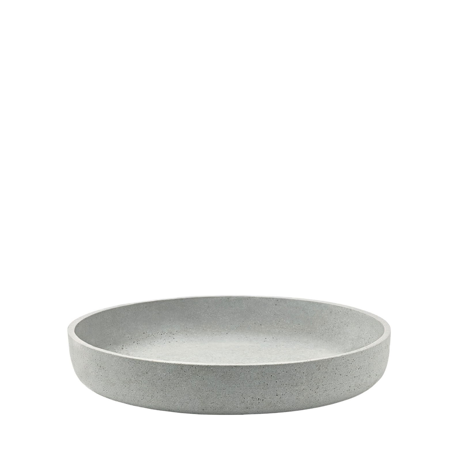 Minimalistische graue Beton-Schüssel mit glatter Oberfläche, ideal für dekorative Zwecke.