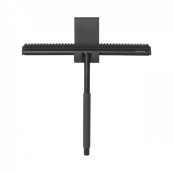 Schwarzer, eleganter Abzieher mit einem Griff, ideal zum Reinigen von Fenstern und glatten Oberflächen.