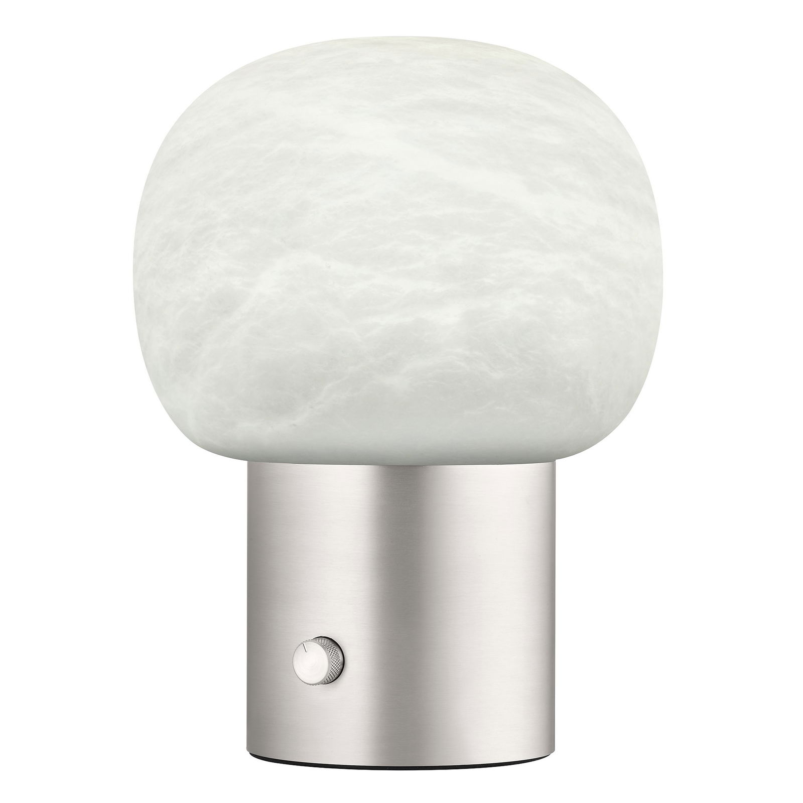 Moderne weiße Marmor Tischlampe mit einem eleganten Metallfuß, perfekt für stilvolle Wohnkultur.