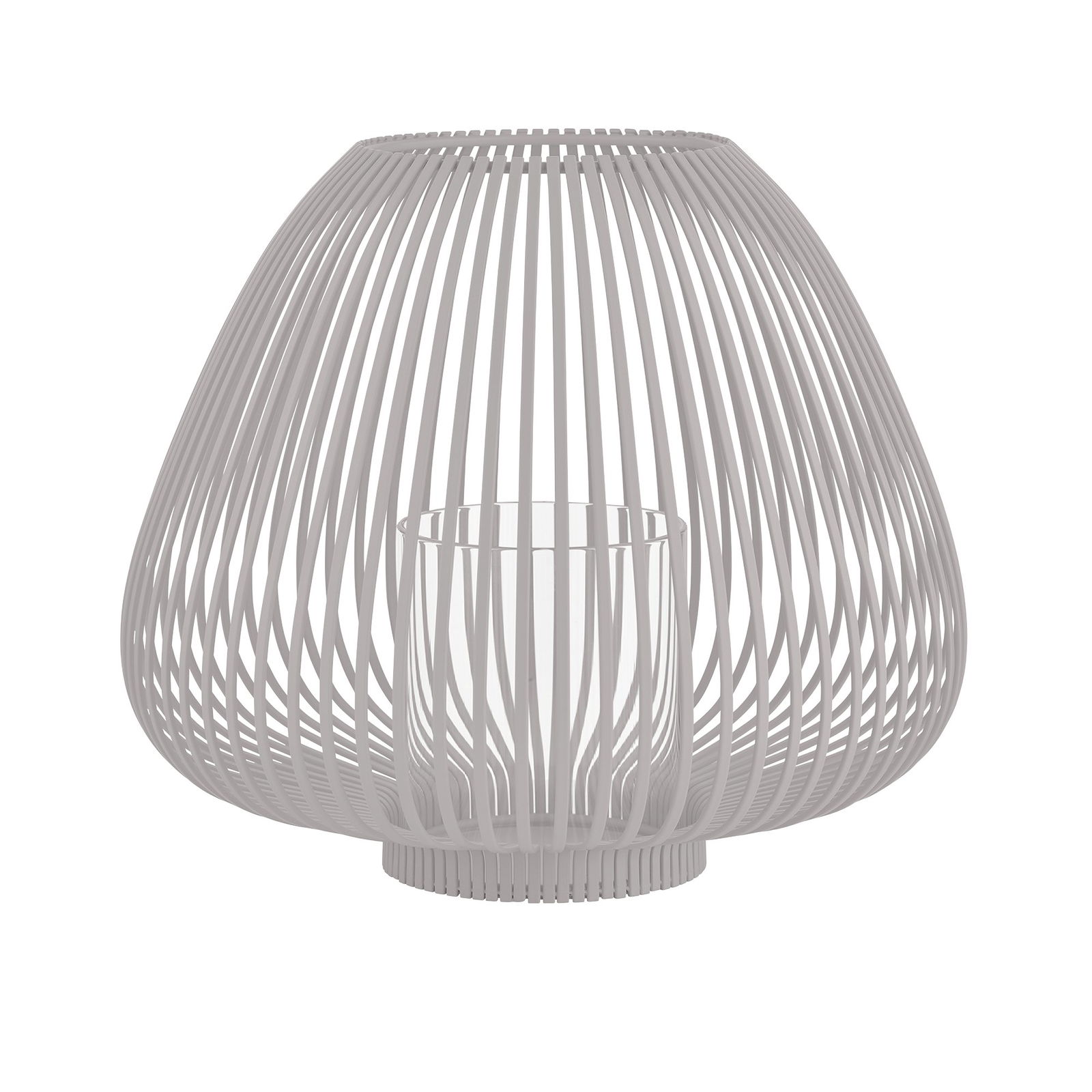 Stylische moderne Lampe mit einem einzigartigen Drahtgestell-Design und einem Glashalter für das Licht.