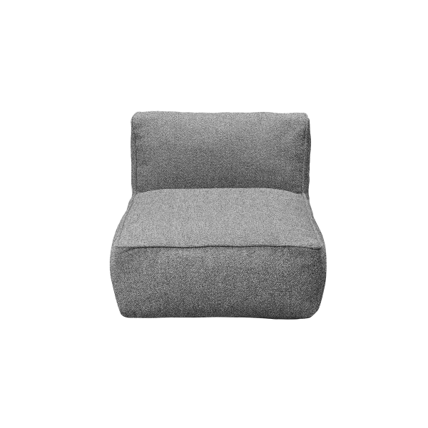 Moderne graue gepolsterte Lounge-Armchair mit minimalistischem Design.