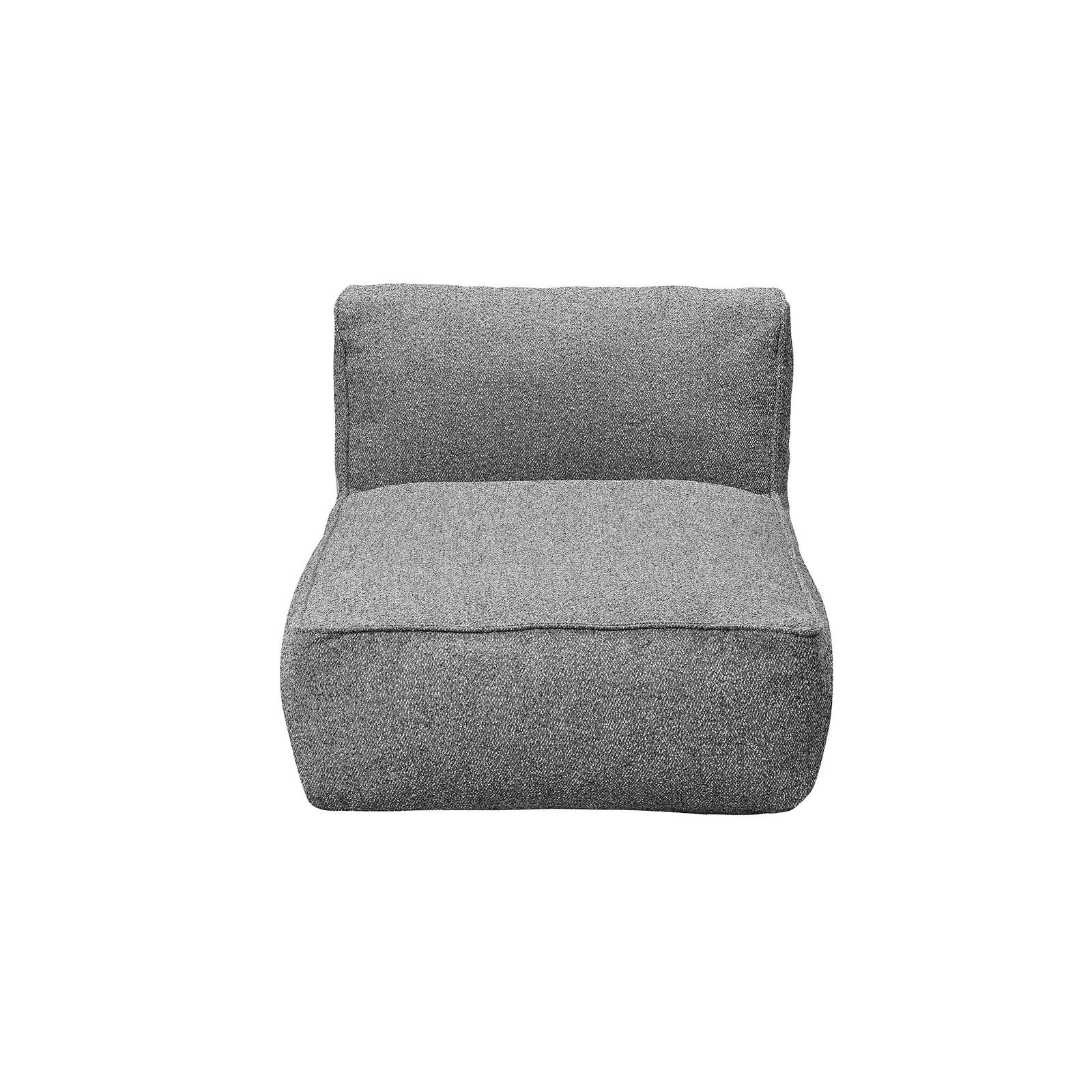 Moderne graue gepolsterte Lounge-Armchair mit minimalistischem Design.