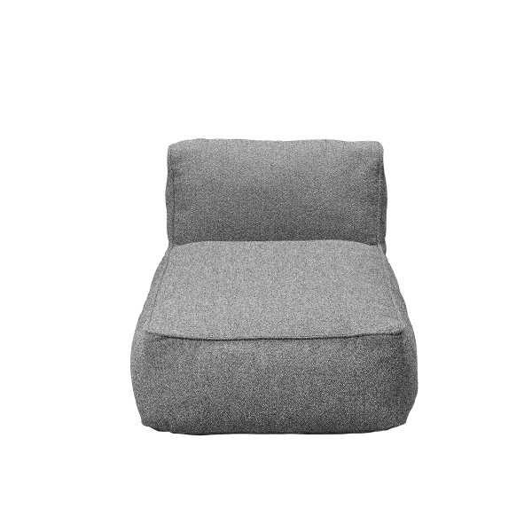 Gemütlicher grauer Sitzsack mit einer unterstützenden Rückenlehne für maximalen Komfort.