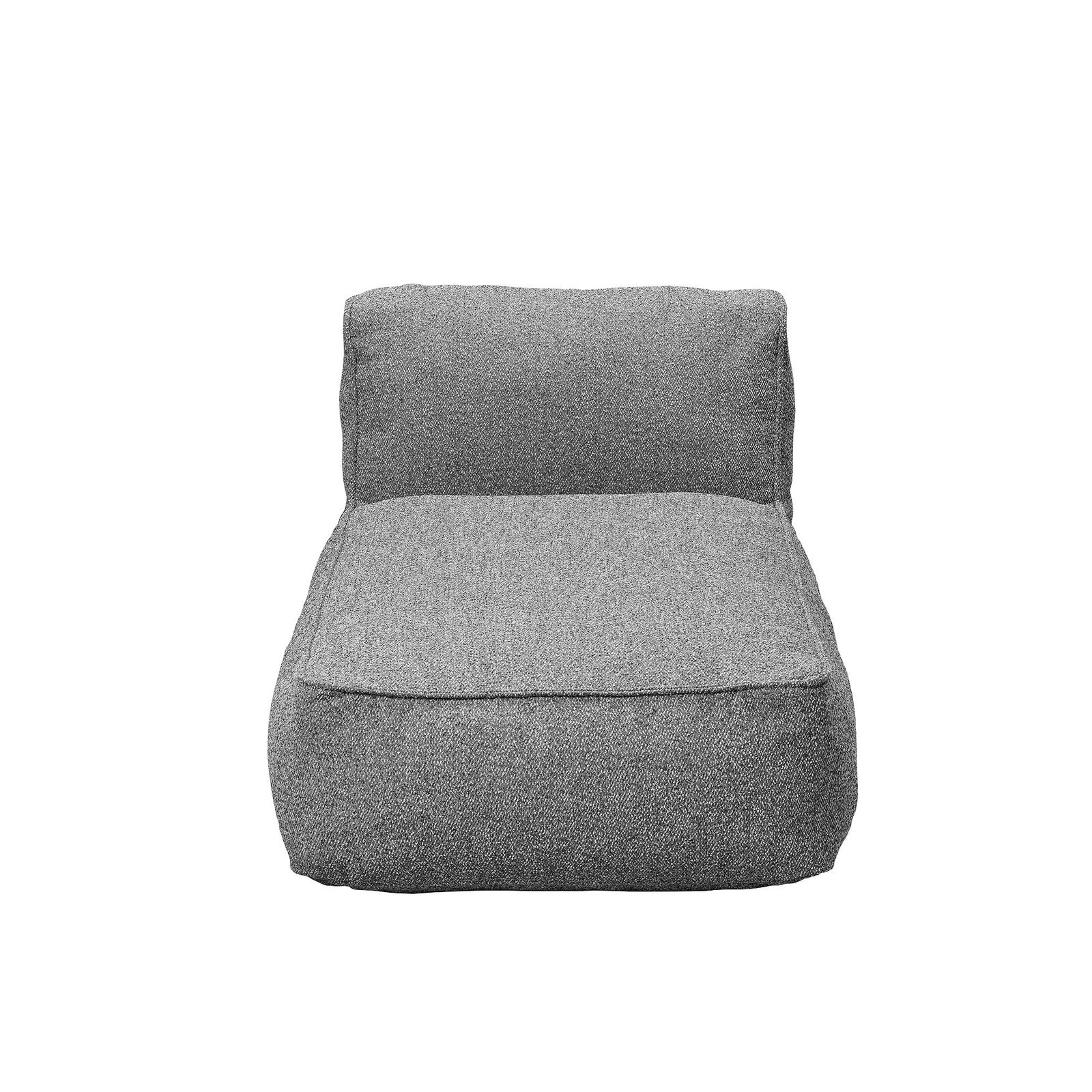 Gemütlicher grauer Sitzsack mit einer unterstützenden Rückenlehne für maximalen Komfort.