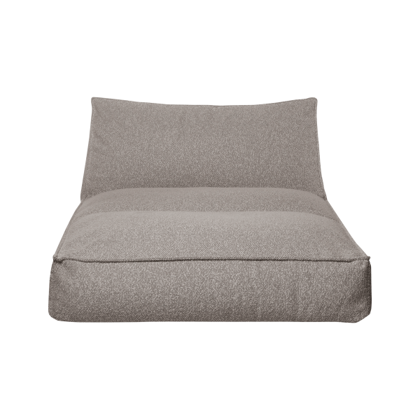 Gemütlicher grauer Sitzsack, der für entspanntes Liegen und Relaxen konzipiert ist.