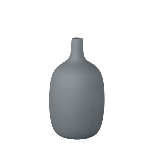 Elegant grey vase with a minimalist design, perfect for home decor.