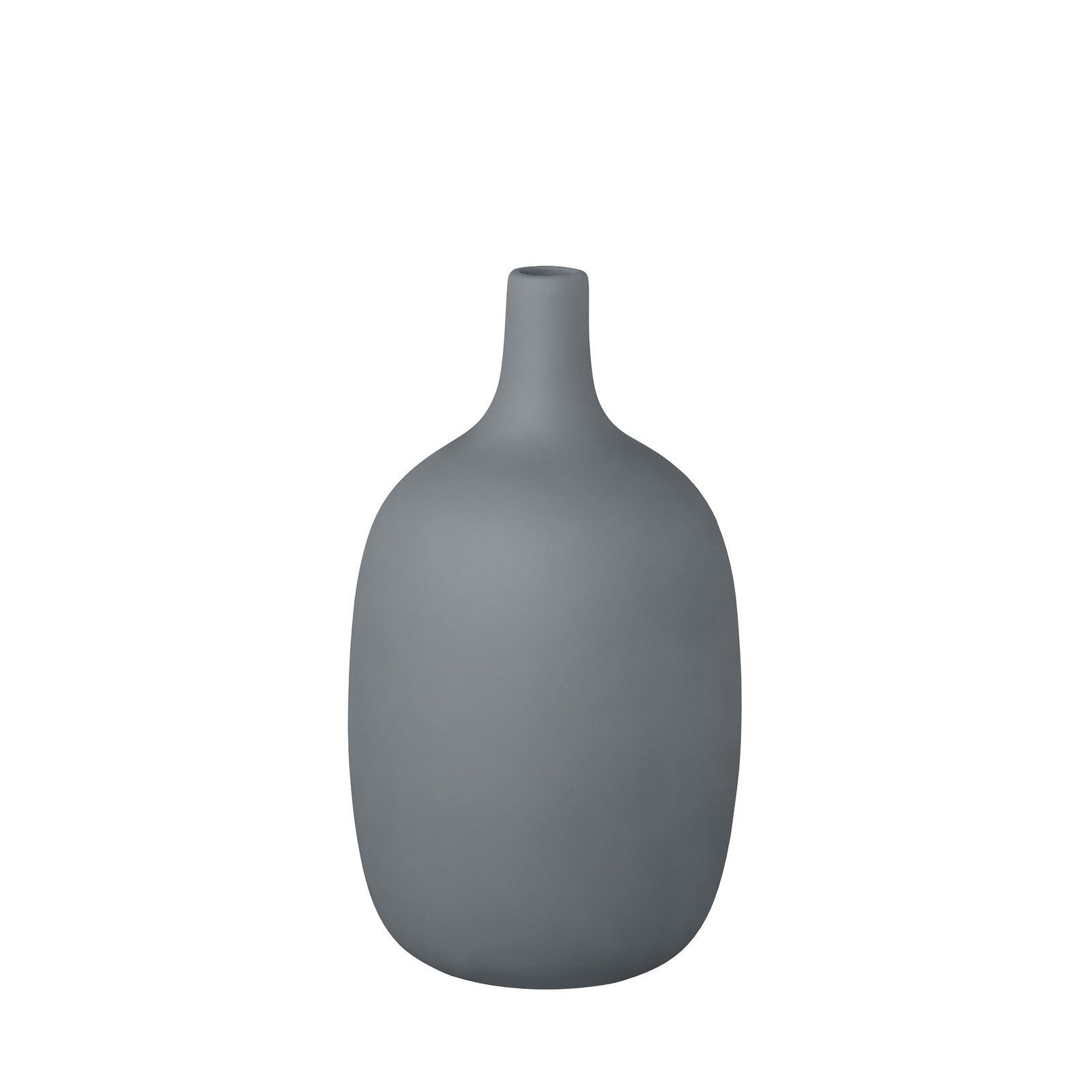 Elegant grey vase with a minimalist design, perfect for home decor.