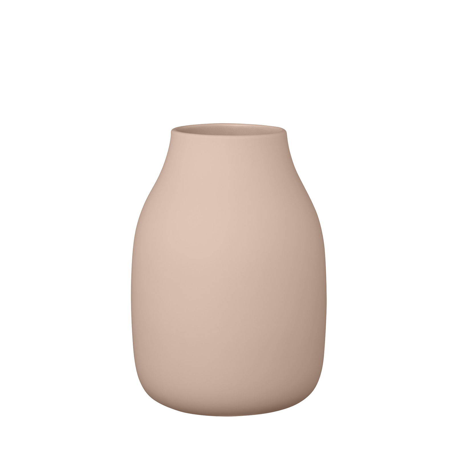 Minimalist beige vase with a smooth, rounded design for modern decor.