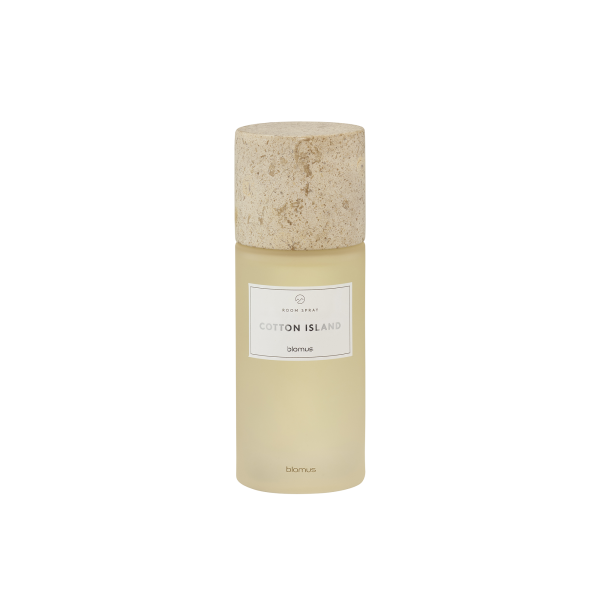 Cotton Island room spray by Blomus in an elegant bottle with a cork lid.