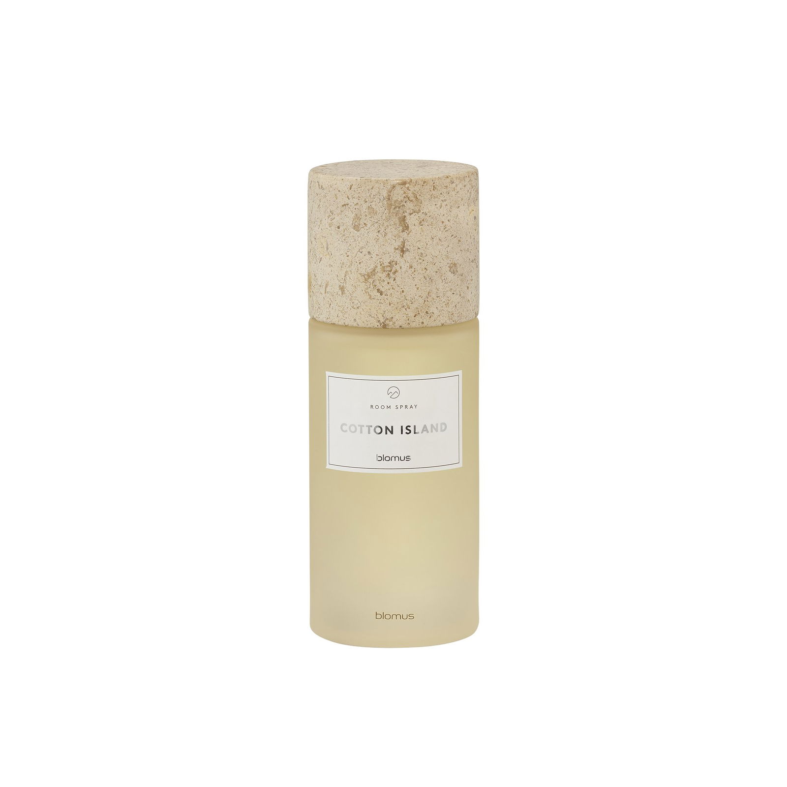 Cotton Island room spray by Blomus in an elegant bottle with a cork lid.