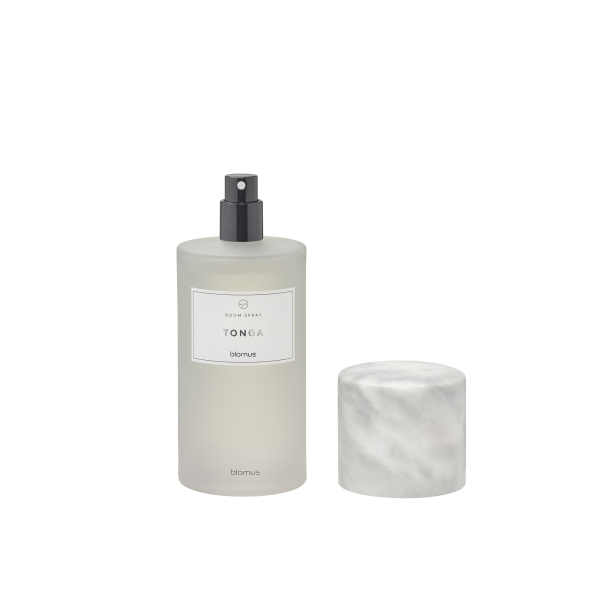 Elegant Tonga fragrance spray by Blomus with a chic marble cap, perfect for home ambiance.