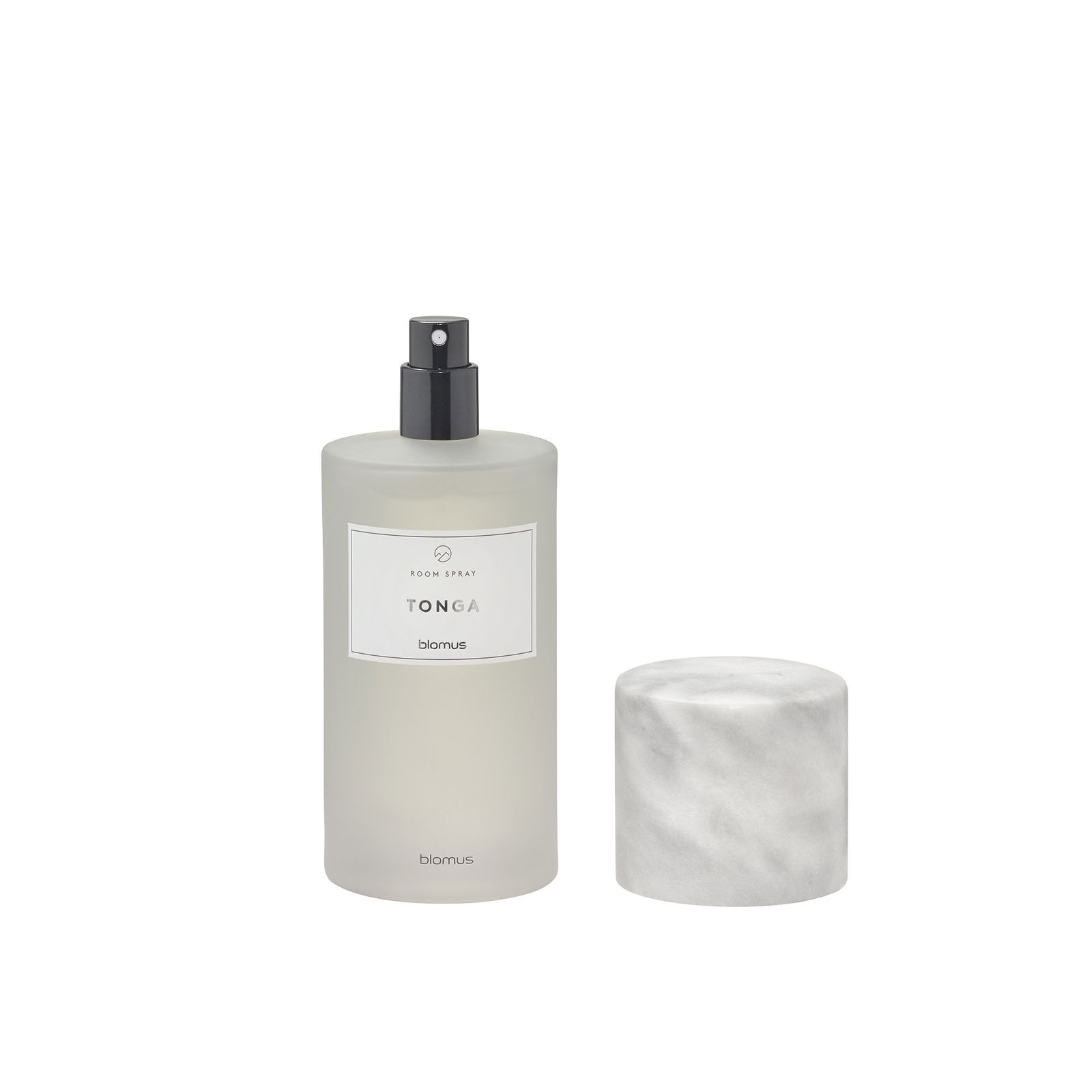 Elegant Tonga fragrance spray by Blomus with a chic marble cap, perfect for home ambiance.