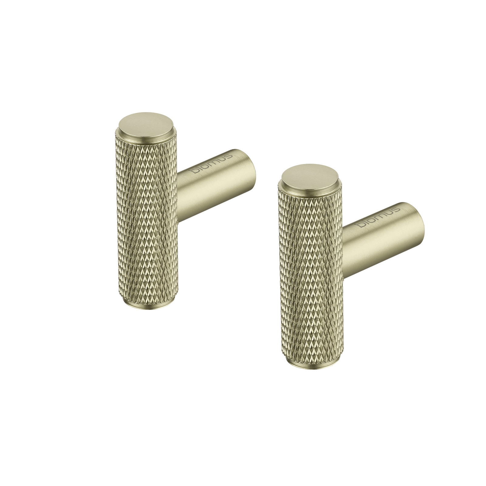 Stylische goldfarbene Metallknöpfe mit strukturiertem Griff für die Wohnkultur oder Möbel.