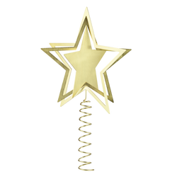 Goldene Sternbaumspitze mit spiralförmigem Fuß, perfekt für festliche Dekoration.
