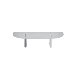 Moderner Glastisch mit schlanken Metallbeinen, der minimalistisches Design und Eleganz zeigt.
