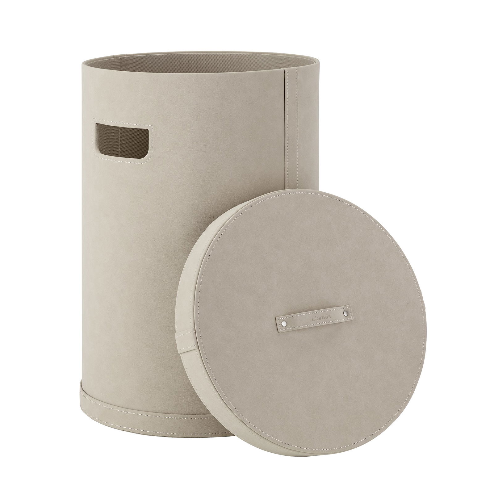 Stilvolle beige Aufbewahrungskorb mit abnehmbarem Deckel für vielseitige Organisation.