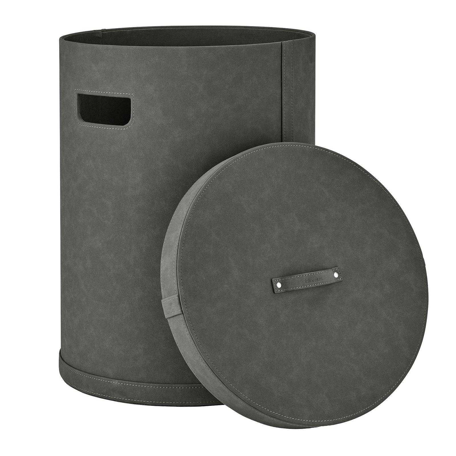 Stylischer grauer Aufbewahrungskorb mit abnehmbarem Deckel für die Home-Organisation.