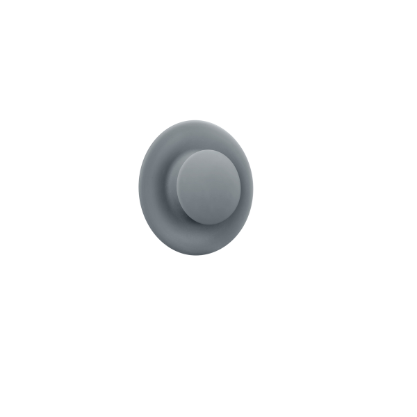 Stylish gray round knob on a black background for modern interior design.