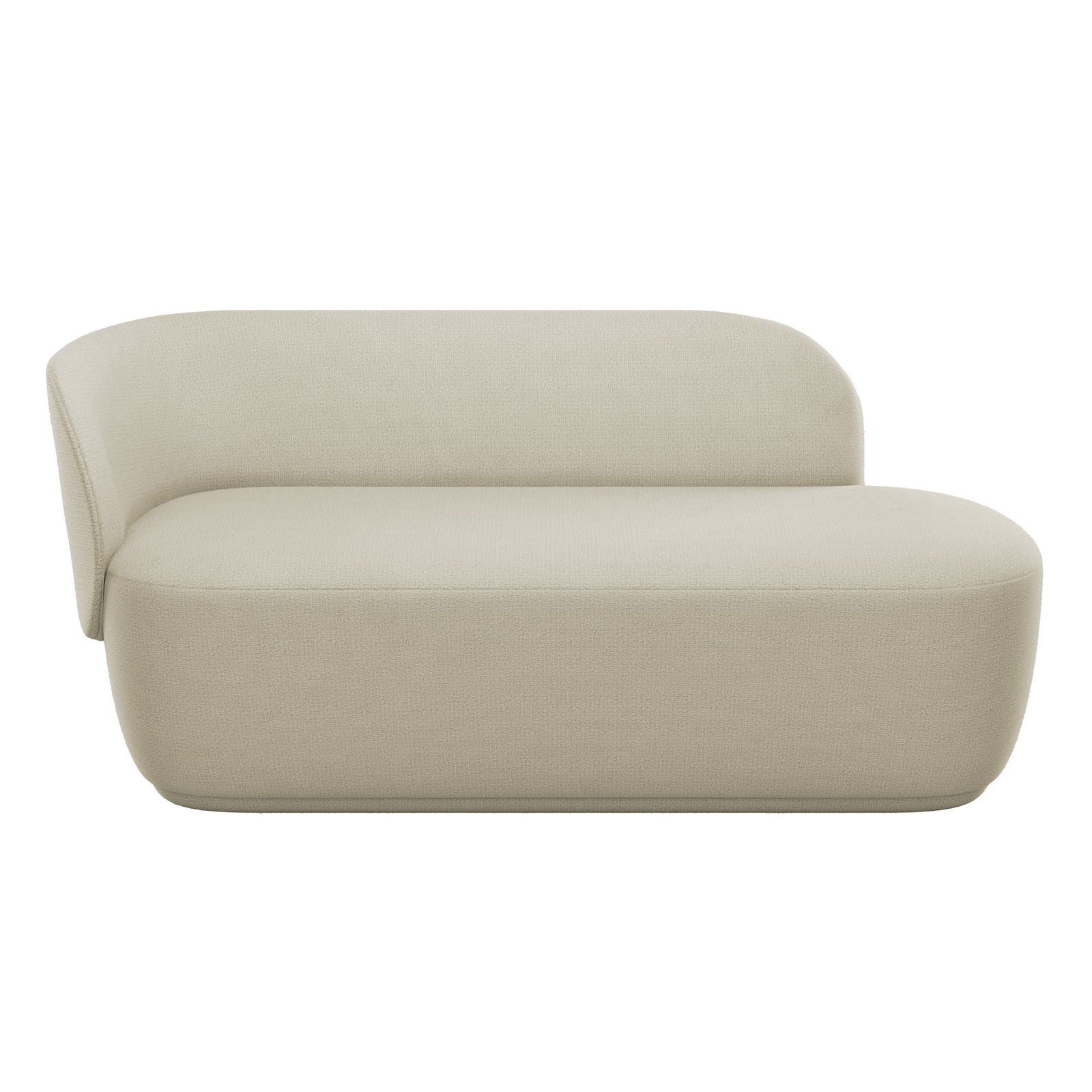 Minimalistische beige Liegen mit klaren Linien und modernem Design.