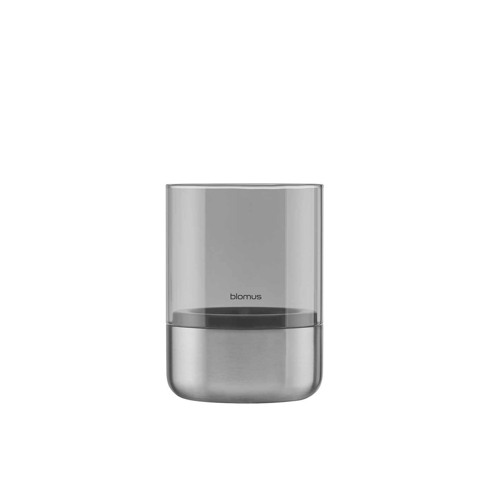 Modern Blomus glass and stainless steel candle holder for stylish home decor.