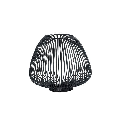 Stylische schwarze Drahtlampe mit einem einzigartigen Design für moderne Wohnkultur.