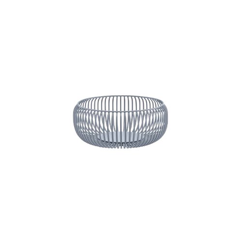 Modern decorative metal basket with a unique open weave design for home organization.