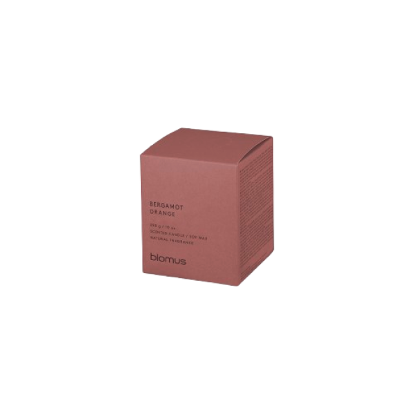 Bergamot orange scented body wax packaging in a minimalist design by Blomus.