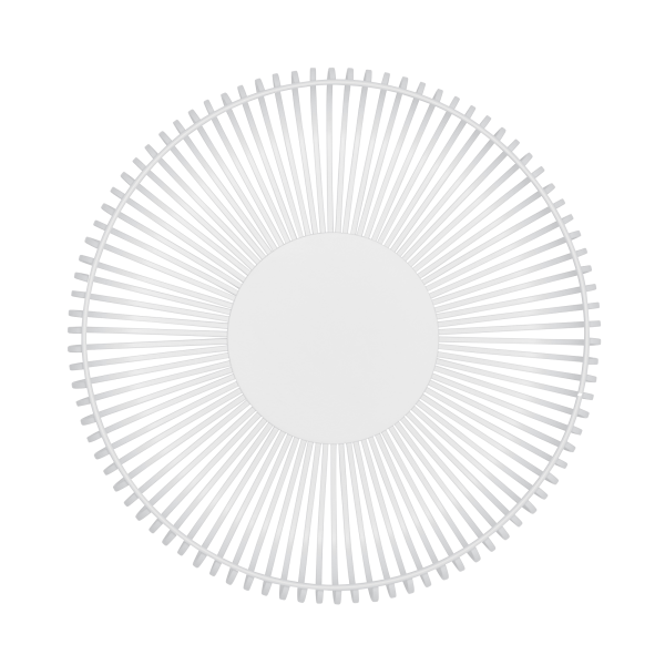 Elegant white decorative wall mirror with a sunburst design.