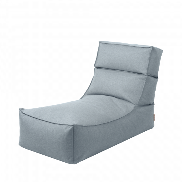 Stilvoller blauer Sitzsack-Lounge-Stuhl für moderne Innenräume und Entspannung.