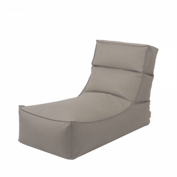 Stylish gray lounge chair with a modern design for indoor or outdoor relaxation.