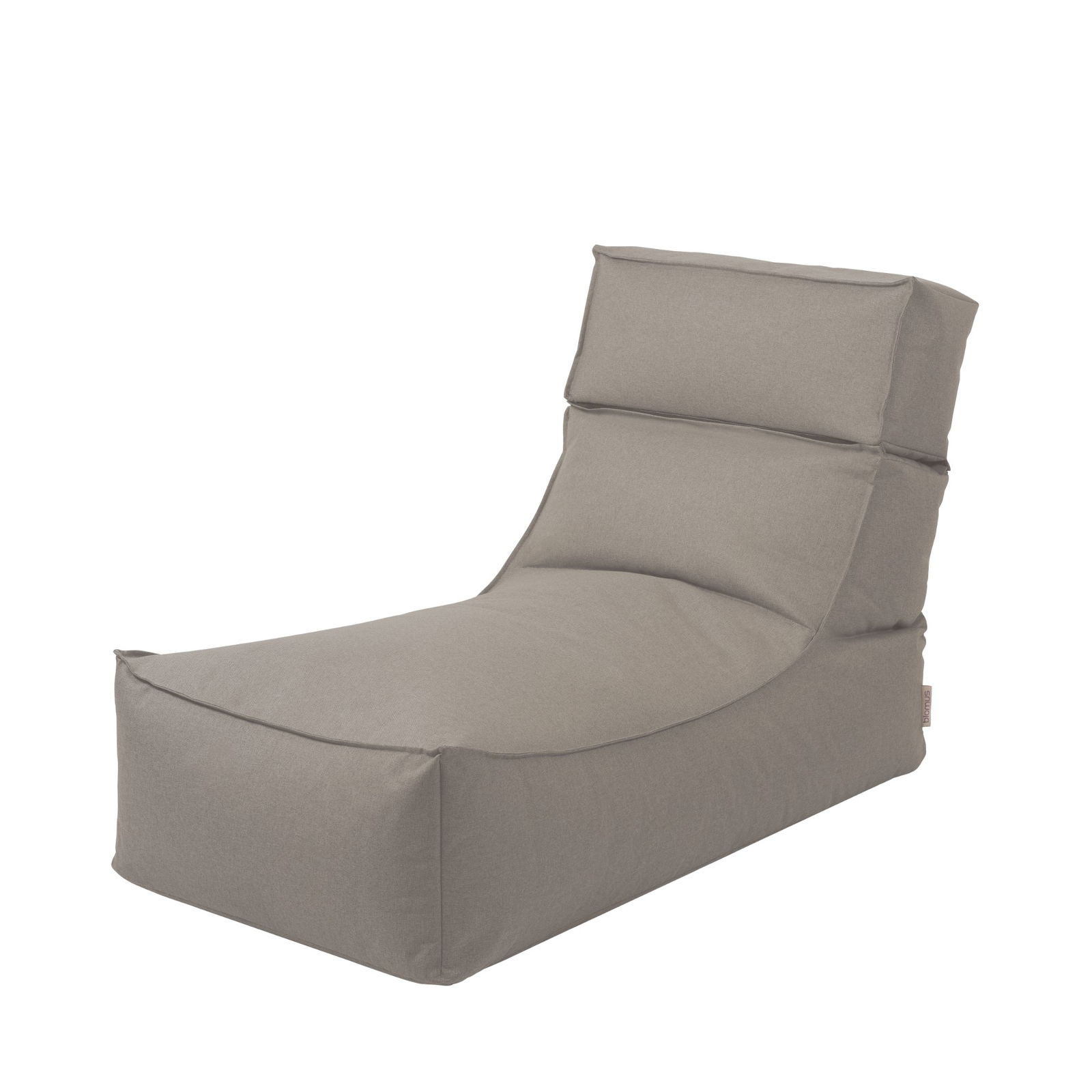 Stylish gray lounge chair with a modern design for indoor or outdoor relaxation.