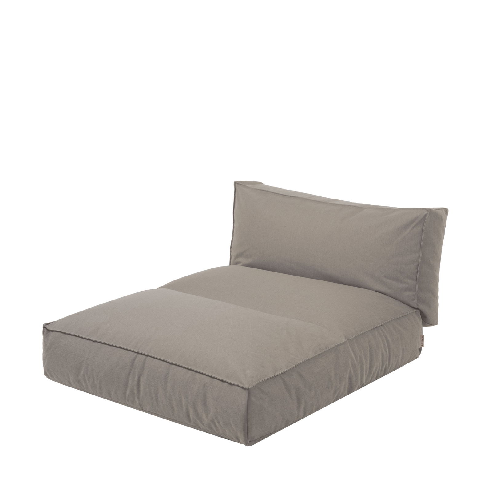Cozy gray foam mattress with soft backing for comfortable lounging or sleeping.
